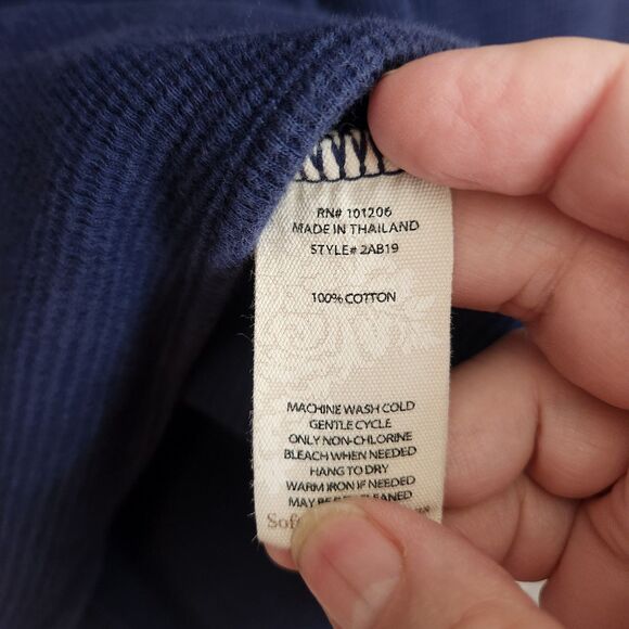 Soft Surroundings Take Two Waffle kinit Tunic Small Blue fall 100% cotton top - Picture 7 of 8